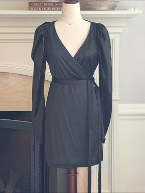 Birger Christensen Satin Wrap Dress Rotate NEW NWT